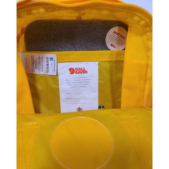 NEW Fjallraven Kanken Mini Backpack Sun Yellow Lightweight Nylon - Picture 3 of 7